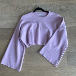 Zara Bell Sleeve Crop Sweater (Violet)